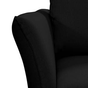 Ecksofa Wings Casual (mit Schlaffunktion) - Webstoff - Anthrazit - Longchair davorstehend rechts - 6 Kissen