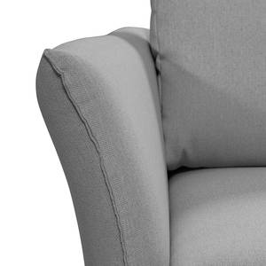 Ecksofa Wings Casual (mit Schlaffunktion) - Webstoff - Lichtgrau - Longchair davorstehend rechts - 7 Kissen