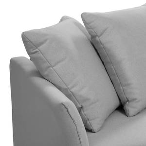 Ecksofa Wings Casual (mit Schlaffunktion) - Webstoff - Lichtgrau - Longchair davorstehend rechts - 7 Kissen