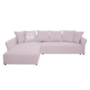 Ecksofa Wings Casual (mit Schlaffunktion) - Webstoff - Lavendel - Longchair davorstehend links - 6 Kissen