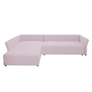 Ecksofa Wings Casual (mit Schlaffunktion) - Webstoff - Lavendel - Longchair davorstehend links - 6 Kissen