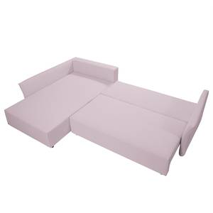 Ecksofa Wings Casual (mit Schlaffunktion) - Webstoff - Lavendel - Longchair davorstehend links - 7 Kissen