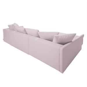 Ecksofa Wings Casual (mit Schlaffunktion) - Webstoff - Lavendel - Longchair davorstehend links - 7 Kissen