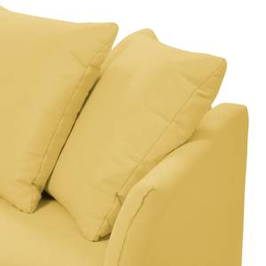 Ecksofa Wings Casual (mit Schlaffunktion) - Webstoff - Maisgelb - Longchair davorstehend links - 6 Kissen