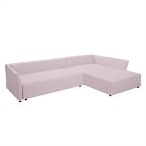 Ecksofa Wings Casual (mit Schlaffunktion) - Webstoff - Lavendel - Longchair davorstehend rechts - 6 Kissen