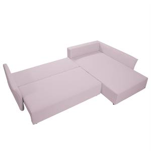 Ecksofa Wings Casual (mit Schlaffunktion) - Webstoff - Lavendel - Longchair davorstehend rechts - 6 Kissen