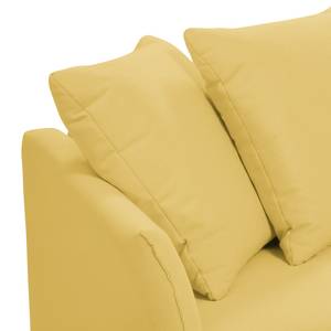 Ecksofa Wings Casual (mit Schlaffunktion) - Webstoff - Maisgelb - Longchair davorstehend rechts - 6 Kissen