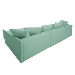 Hoekbank Wings Casual structuurstof - Mintkleurig - Longchair vooraanzicht rechts - 6 kussens