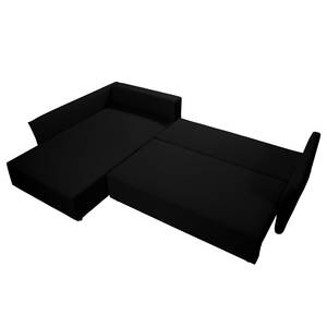 Ecksofa Wings Style (mit Schlaffunktion) - Webstoff - Anthrazit - Longchair davorstehend links - 1 Kissen