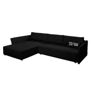 Ecksofa Wings Style (mit Schlaffunktion) - Webstoff - Anthrazit - Longchair davorstehend links - 1 Kissen