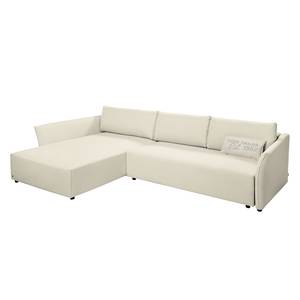 Hoekbank Wings Style (met slaapfunctie) structuurstof - Beige - Longchair vooraanzicht links - 1 kussen