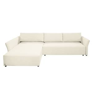 Ecksofa Wings Style (mit Schlaffunktion) - Webstoff - Beige - Longchair davorstehend links - Ohne Kissen