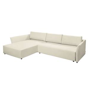 Ecksofa Wings Style (mit Schlaffunktion) - Webstoff - Beige - Longchair davorstehend links - Ohne Kissen