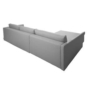 Ecksofa Wings Style (mit Schlaffunktion) - Webstoff - Grau - Longchair davorstehend links - Ohne Kissen