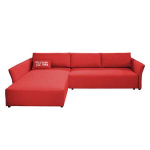 Ecksofa Wings Style (mit Schlaffunktion) - Webstoff - Rot - Longchair davorstehend links - 1 Kissen