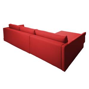 Hoekbank Wings Style (met slaapfunctie) structuurstof - Rood - Longchair vooraanzicht links - 1 kussen