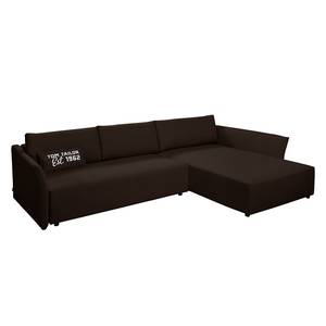 Ecksofa Wings Style (mit Schlaffunktion) - Webstoff - Braun - Longchair davorstehend rechts - 1 Kissen