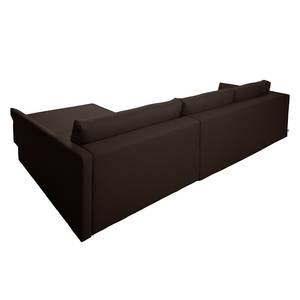 Ecksofa Wings Style (mit Schlaffunktion) - Webstoff - Braun - Longchair davorstehend rechts - 1 Kissen