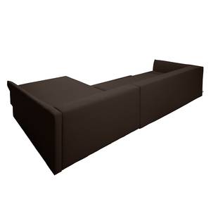 Ecksofa Wings Style (mit Schlaffunktion) - Webstoff - Braun - Longchair davorstehend rechts - 1 Kissen