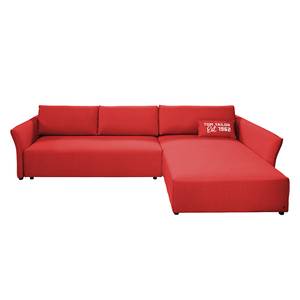 Ecksofa Wings Style (mit Schlaffunktion) - Webstoff - Rot - Longchair davorstehend rechts - 1 Kissen