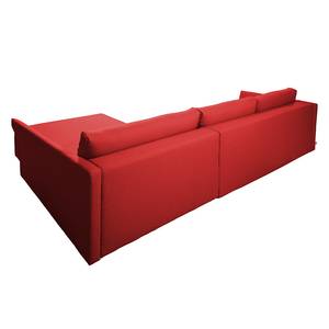 Ecksofa Wings Style (mit Schlaffunktion) - Webstoff - Rot - Longchair davorstehend rechts - 1 Kissen