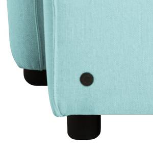 Canapé d'angle Wings Style (convertible) Tissu structuré - Bleu ciel - Méridienne courte à gauche (vue de face) - 1 coussin