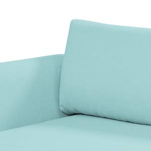 Canapé d'angle Wings Style (convertible) Tissu structuré - Bleu ciel - Méridienne courte à gauche (vue de face) - 1 coussin