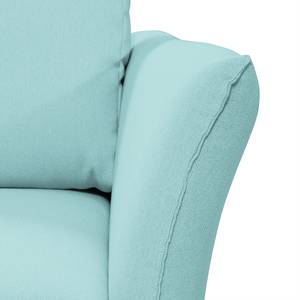 Ecksofa Wings Style (mit Schlaffunktion) - Webstoff - Himmelblau - Longchair davorstehend links - Ohne Kissen