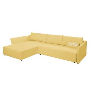 Ecksofa Wings Style (mit Schlaffunktion) - Webstoff - Maisgelb - Longchair davorstehend links - 1 Kissen