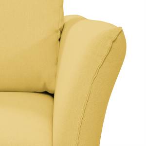 Canapé d'angle Wings Style (convertible) Tissu structuré - Jaune maïs - Méridienne courte à gauche (vue de face) - Sans coussin