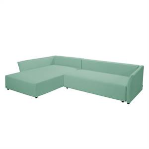 Ecksofa Wings Style (mit Schlaffunktion) - Webstoff - Mint - Longchair davorstehend links - 1 Kissen