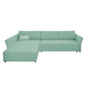 Ecksofa Wings Style (mit Schlaffunktion) - Webstoff - Mint - Longchair davorstehend links - 1 Kissen