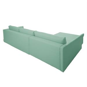 Ecksofa Wings Style (mit Schlaffunktion) - Webstoff - Mint - Longchair davorstehend links - Ohne Kissen