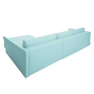 Ecksofa Wings Style (mit Schlaffunktion) - Webstoff - Himmelblau - Longchair davorstehend rechts - 1 Kissen