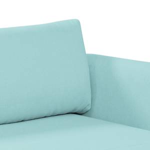 Ecksofa Wings Style (mit Schlaffunktion) - Webstoff - Himmelblau - Longchair davorstehend rechts - Ohne Kissen