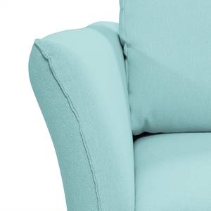 Ecksofa Wings Style (mit Schlaffunktion) - Webstoff - Himmelblau - Longchair davorstehend rechts - Ohne Kissen