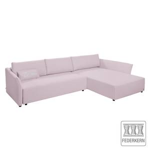 Ecksofa Wings Style (mit Schlaffunktion) - Webstoff - Lavendel - Longchair davorstehend rechts - 1 Kissen