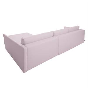 Ecksofa Wings Style (mit Schlaffunktion) - Webstoff - Lavendel - Longchair davorstehend rechts - Ohne Kissen