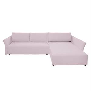 Ecksofa Wings Style (mit Schlaffunktion) - Webstoff - Lavendel - Longchair davorstehend rechts - Ohne Kissen