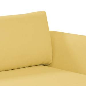 Canapé d'angle Wings Style (convertible) Tissu structuré - Jaune maïs - Méridienne courte à droite (vue de face) - 1 coussin