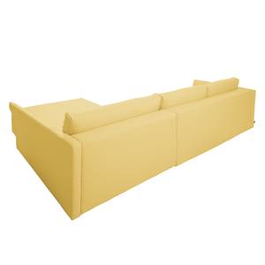 Ecksofa Wings Style (mit Schlaffunktion) - Webstoff - Maisgelb - Longchair davorstehend rechts - Ohne Kissen