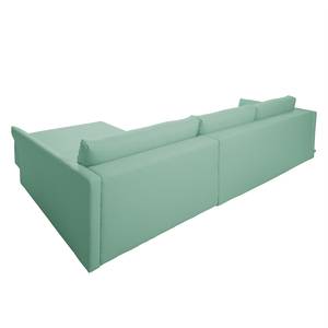 Ecksofa Wings Style (mit Schlaffunktion) - Webstoff - Mint - Longchair davorstehend rechts - Ohne Kissen