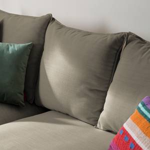 Ecksofa XL Lavina Webstoff Stoff Moretey: Cappuccino - Ottomane davorstehend links