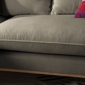 Ecksofa XL Lavina Webstoff Stoff Moretey: Cappuccino - Ottomane davorstehend links