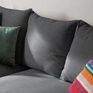 Ecksofa XL Lavina Webstoff Stoff Moretey: Grau - Ottomane davorstehend links