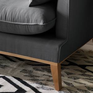 Ecksofa XL Lavina Webstoff Stoff Moretey: Grau - Ottomane davorstehend links