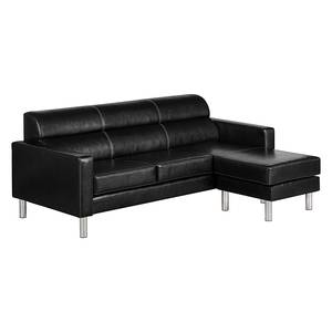 Ecksofa Zambia Kunstleder Schwarz - Longchair beidseitig montierbar