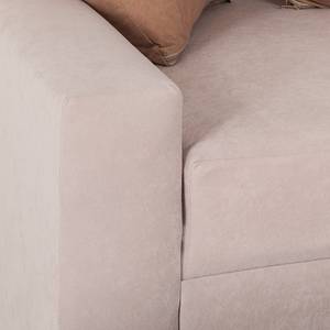 Ecksofa Venus Microfaser Beige Ottomane davorstehend rechts Mit Hocker