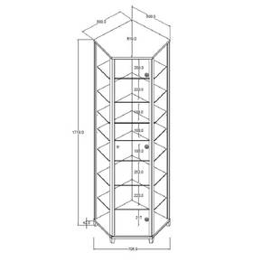 Eckvitrine Amalia Buche Dekor