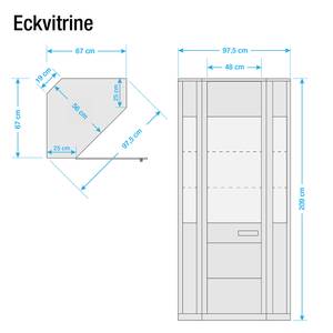 Vitrine d'angle Structura Hêtre partiellement massif - Huilé - Duramen de hêtre